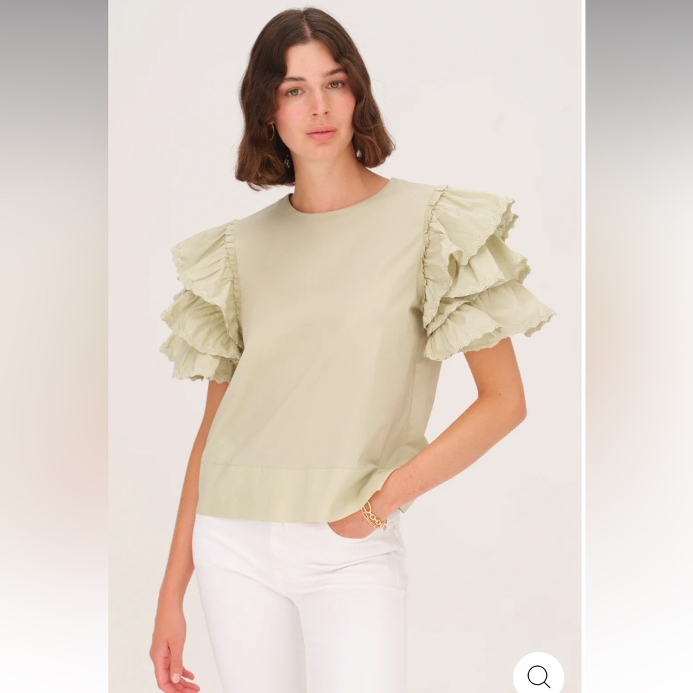 NWT Harshman Juliette Blouse in Soft Green